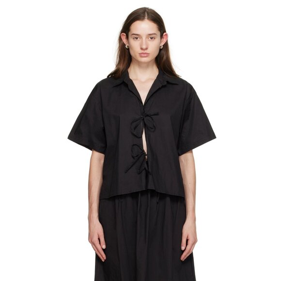 Deiji Studios Tops - 507. DEIJI STUDIOS Black 'The Tie Up' Shirt $135 EUC Small